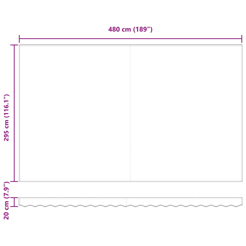 Markisen-Ersatzgewebe für 5x3 m Rahmen Weiß