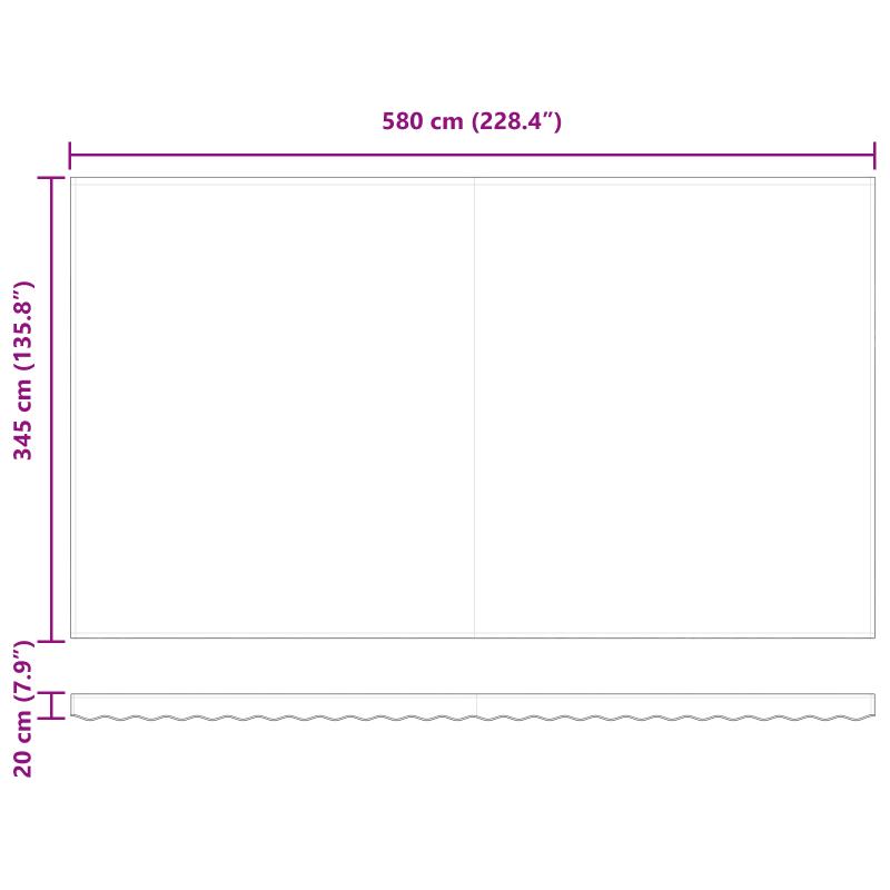 Manuelle Einziehbare Markise mit LED Hellgrau 600x300 cm