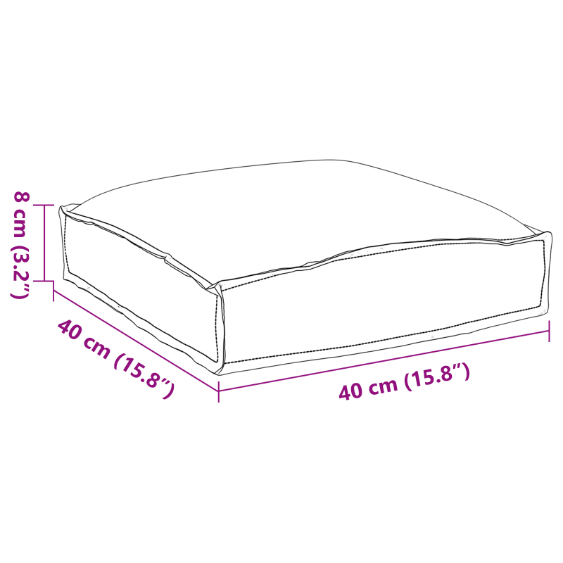Pallet-Kissen für Sitz 4 Stück Schwarz 40x40x8 cm Oxford-Stoff