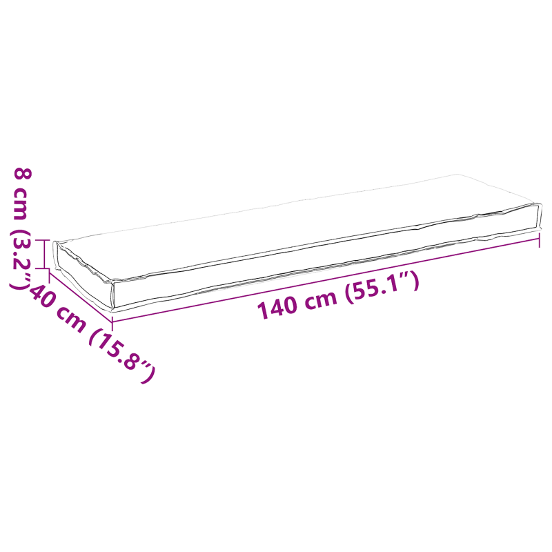 Palettenkissen für Bank 2 Teile Taupe 150x40x8 cm Oxford-Stoff