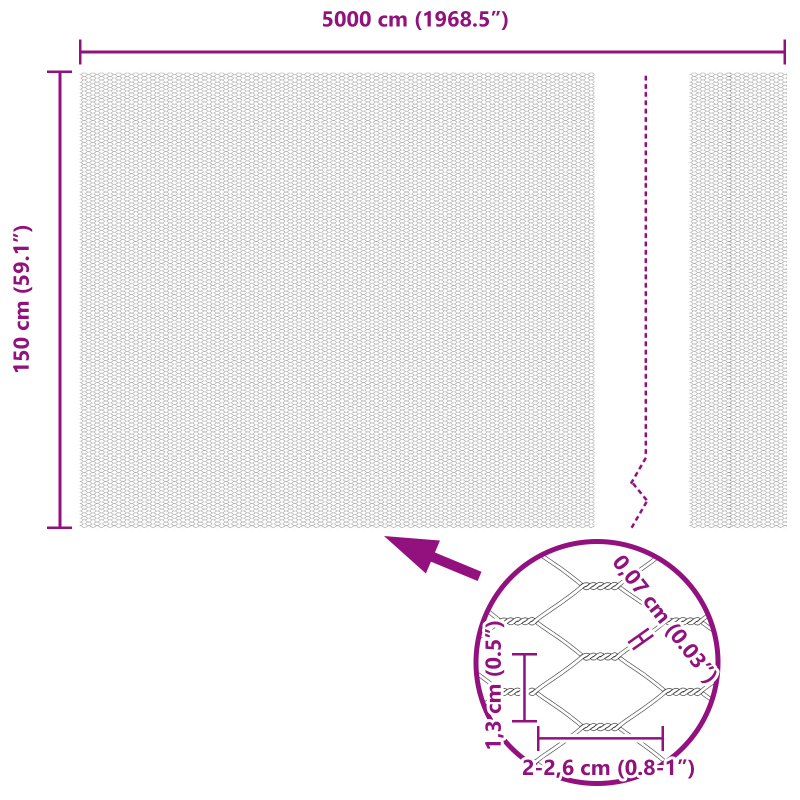 Hexagonzaun Grün 1,5x50 m Stahl