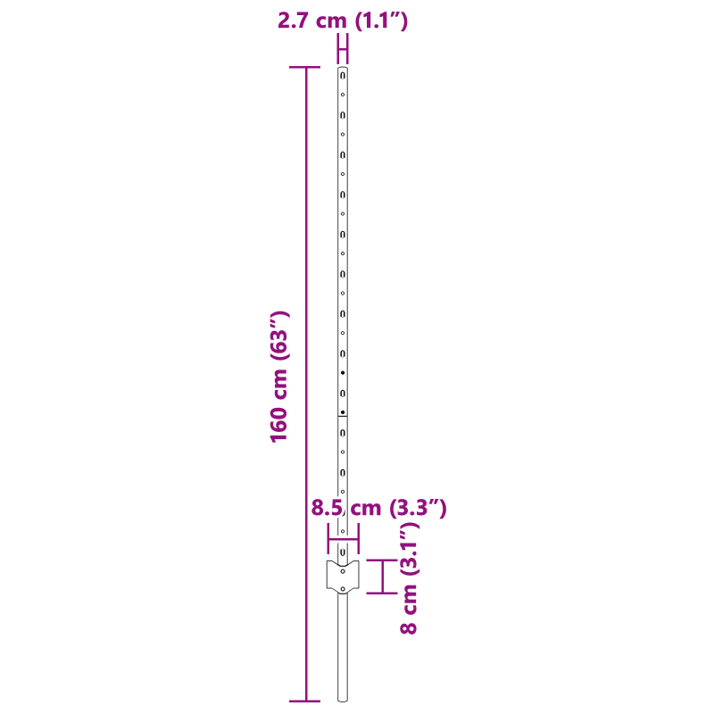 Zaunpfosten 10 pcs U-Channel 120 cm Verzinkter Stahl