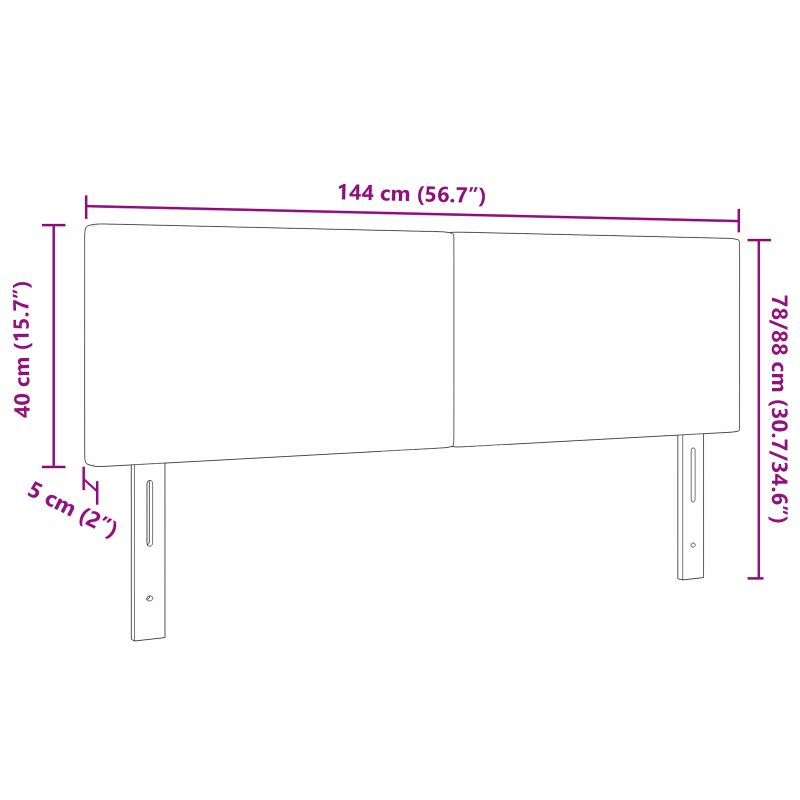 Kopfteil Schlichtes Design Lichtgrün Grau 140 cm Cordstoff