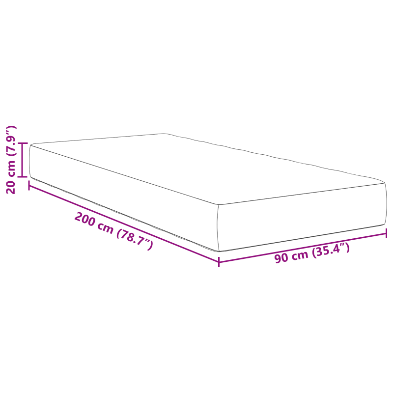 Taschenfederkernmatratze Lichtgrün Grau Mittel 90x200x20 cm Stoff