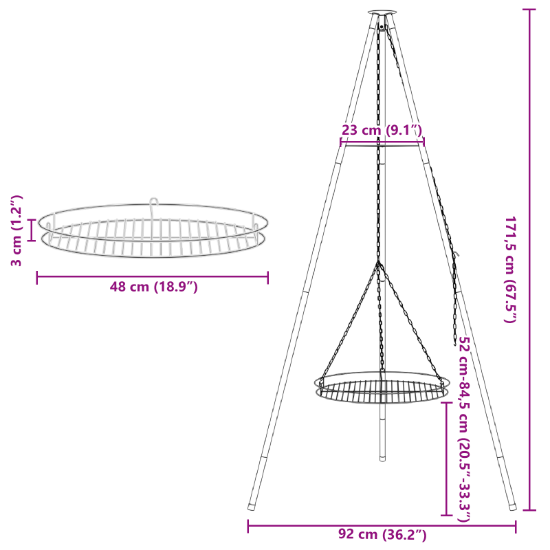 manuelle einziehbare Markise mit LED Hellgrau 600x300 cm