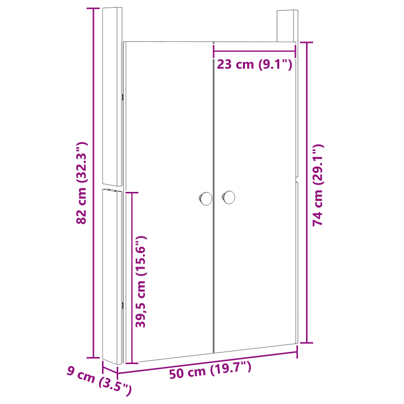 Außenküchentüren 2 Stück 50x9x82 cm Massivholz Douglasie
