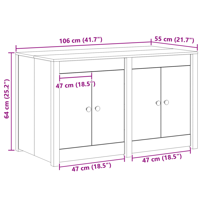 Freiluftküchenschrank 106x55x64 cm aus massivem Douglasienholz