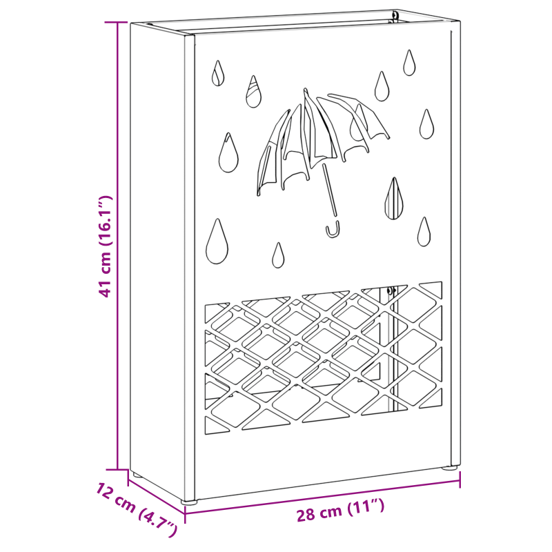 Regenschirmständer Senfgelb Stahl Mittel Dekorative Details