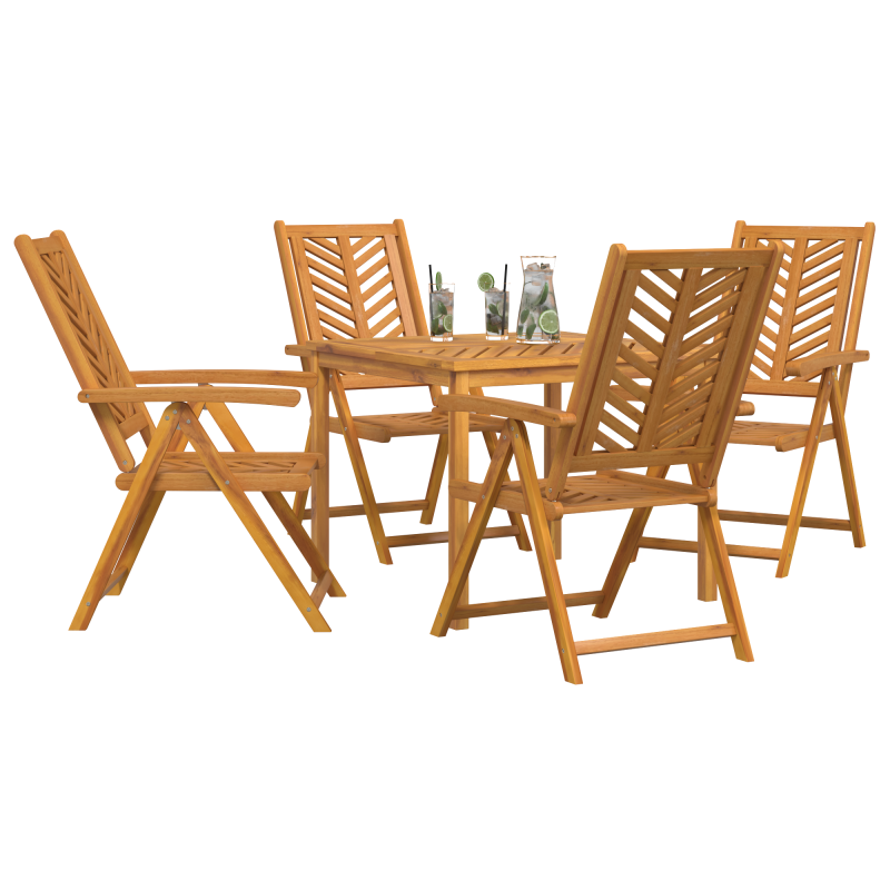 5-teilige Garten Essgruppe Massivholz Akazie