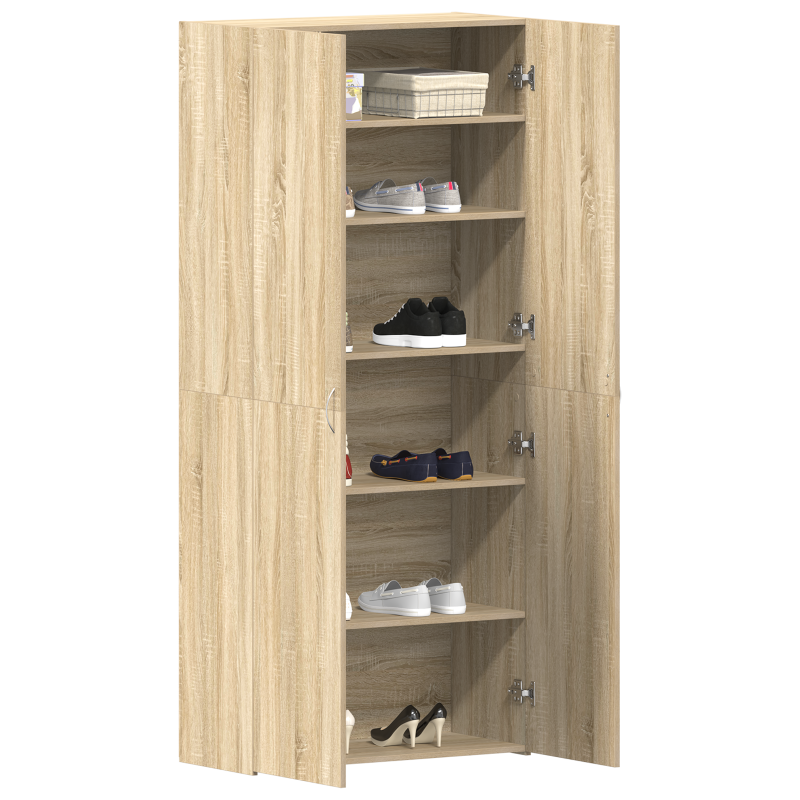 Schuhschrank Sonoma Eiche 80x35,5x180 cm Holzwerkstoff