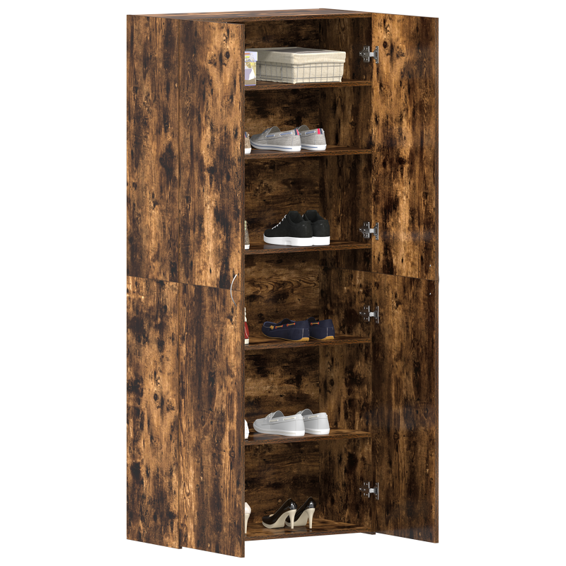 Schuhschrank Raucheiche 80x35,5x180 cm Holzwerkstoff