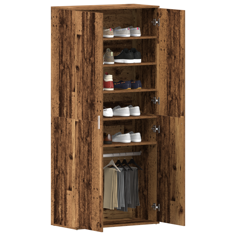 Schuhschrank Altholz 80x39x180 cm Holzwerkstoff