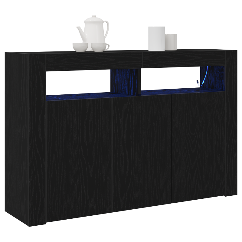 Sideboard Schwarz Eiche Technisches Holz 116 x 30 x 75 cm