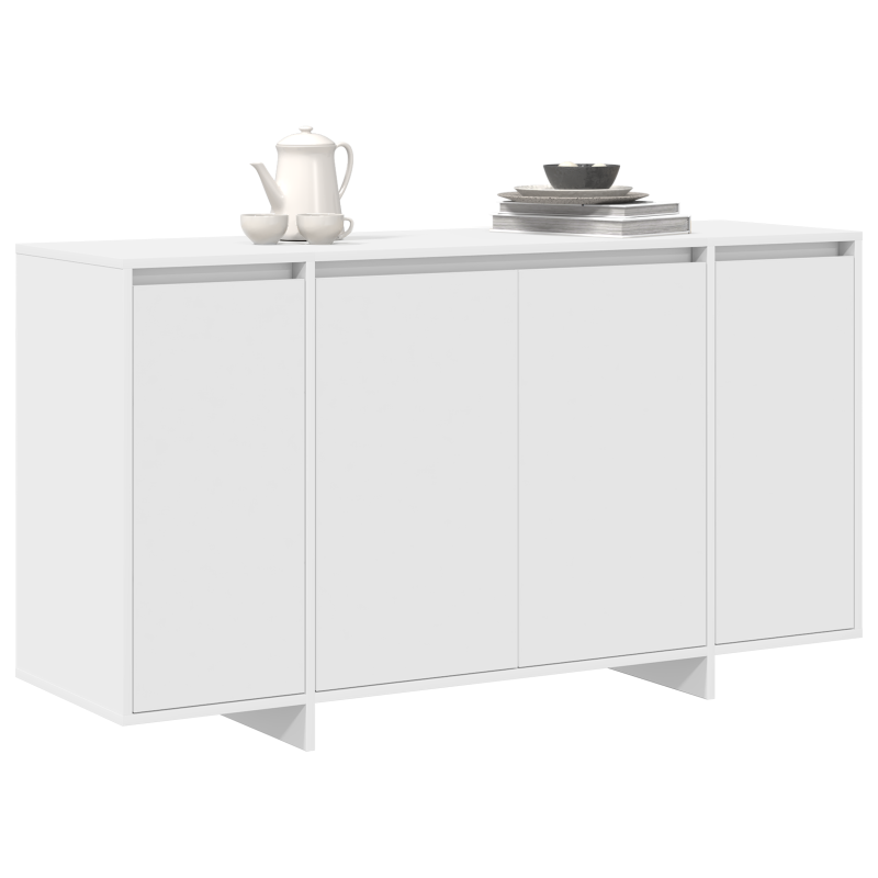 Weißes Sideboard Weiß Holz 135 x 41 x 75 cm Weißes Sideboard
