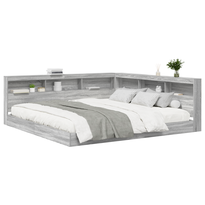 Regalbett Grau Sonoma 180x200 cm Holzwerkstoff