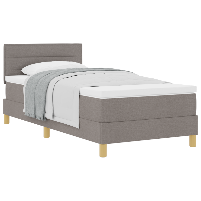 Boxspringbett mit Matratze Taupe 80x200 cm Stoff