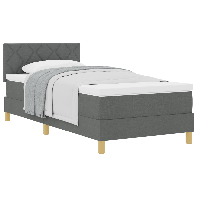 Boxspringbett mit Matratze Dunkelgrau 90x190 cm Stoff