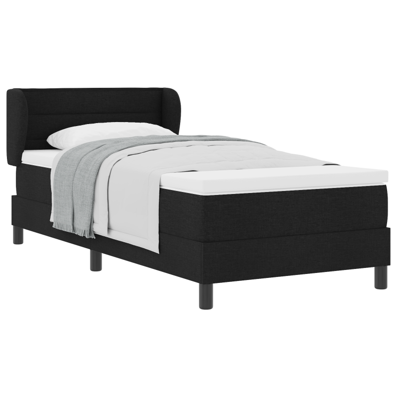 Boxspringbett mit Matratze Schwarz 100x200 cm Stoff