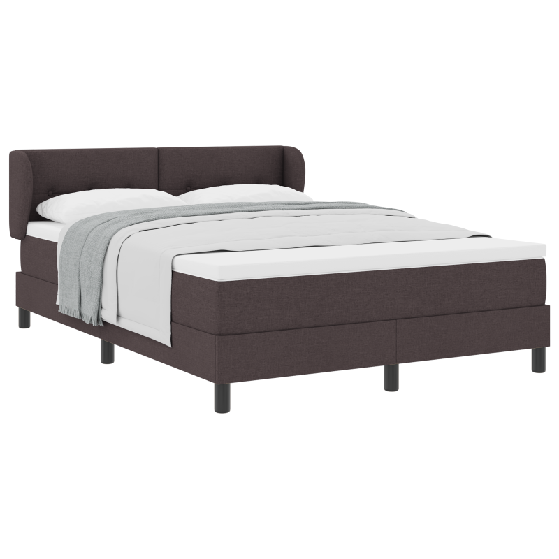 Boxspringbett mit Matratze Dunkelbraun 160x200 cm Stoff