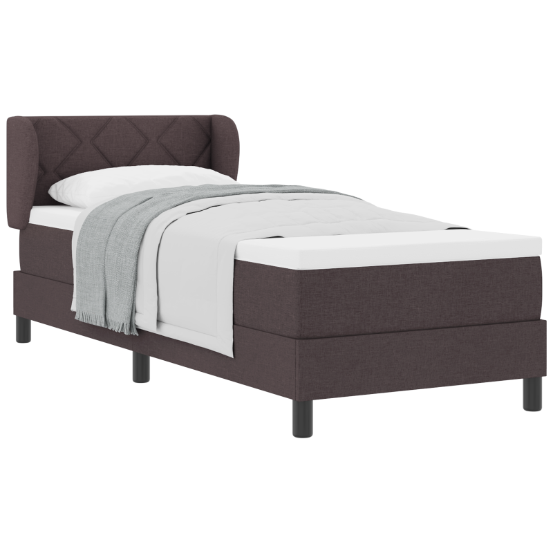 Boxspringbett mit Matratze Dunkelbraun 80x200 cm Stoff
