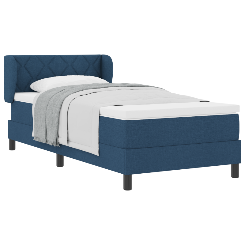 Boxspringbett mit Matratze Blau 90x190 cm Stoff