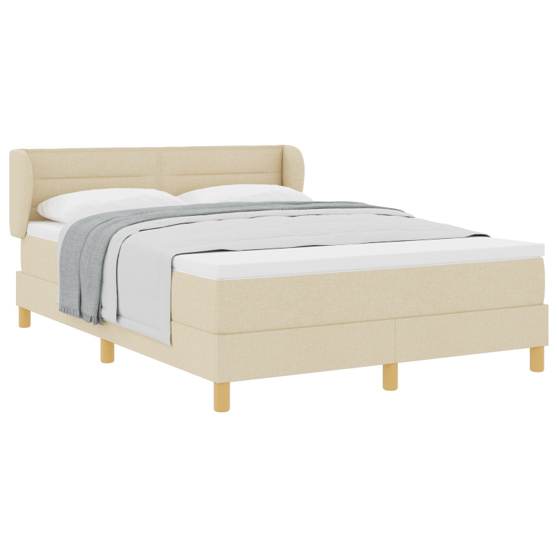 Boxspringbett mit Matratze Creme 160x200 cm Stoff