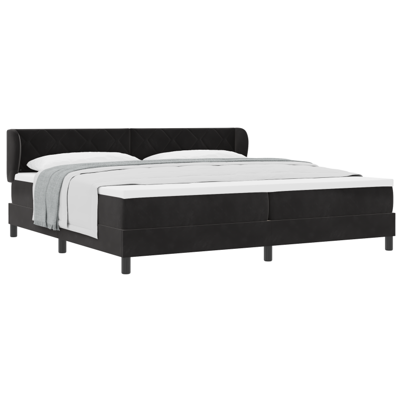 Boxspringbett mit Matratze Schwarz 200x200 cm Samt