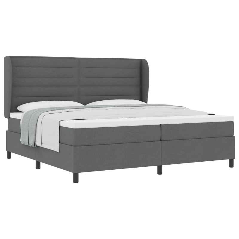 Boxspringbett mit Matratze Dunkelgrau 200x200 cm Stoff