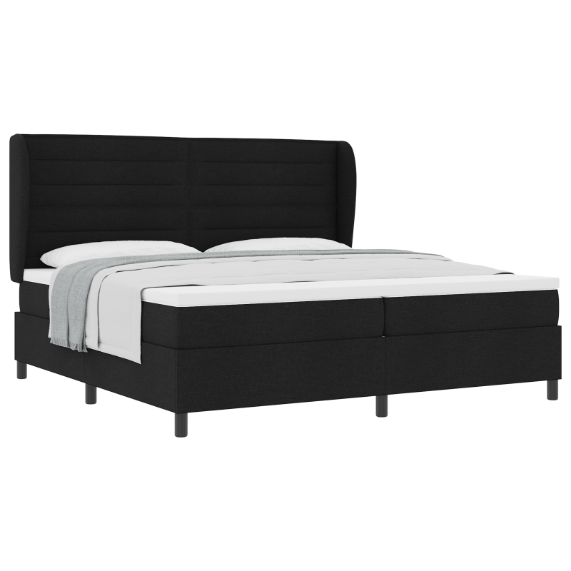 Boxspringbett mit Matratze Schwarz 200x200 cm Stoff