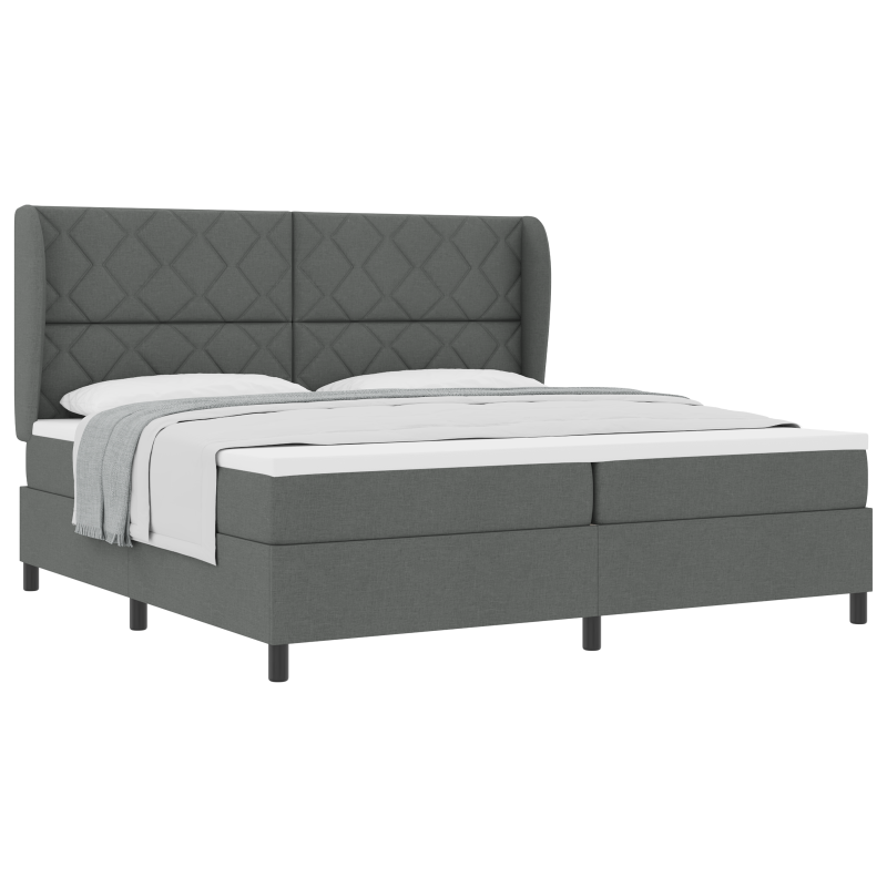 Boxspringbett mit Matratze Dunkelgrau 200x200 cm Stoff