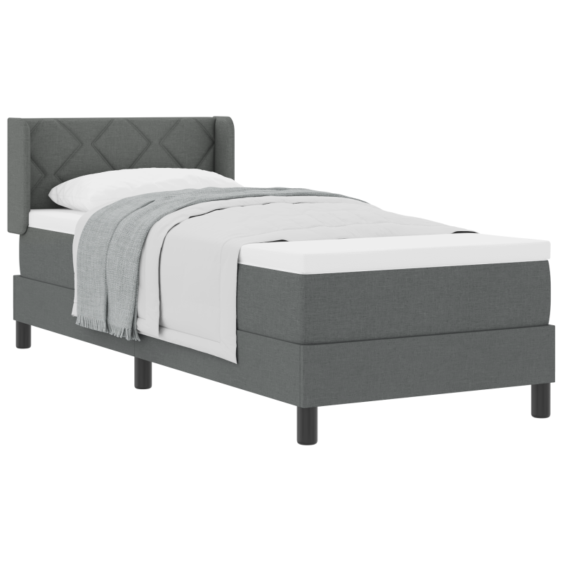 Boxspringbett mit Matratze Dunkelgrau 80x200 cm Stoff