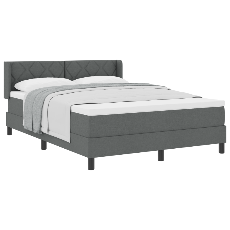 Boxspringbett mit Matratze Dunkelgrau 140x190 cm Stoff