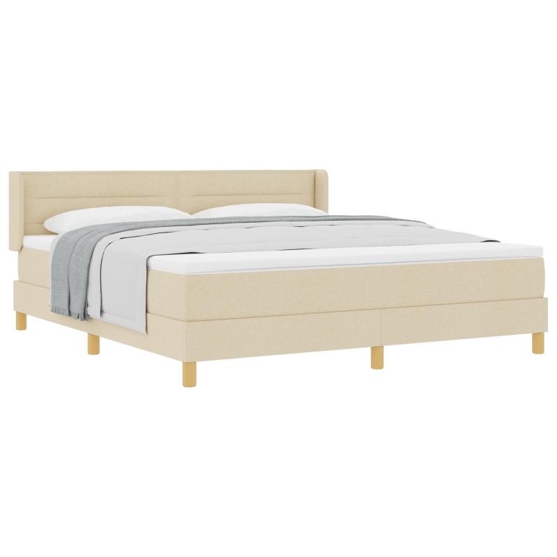 Boxspringbett mit Matratze Creme 180x200 cm Stoff