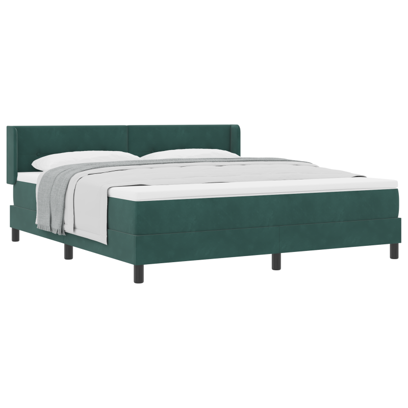 Boxspringbett mit Matratze Dunkelgrün 180x200 cm Samt