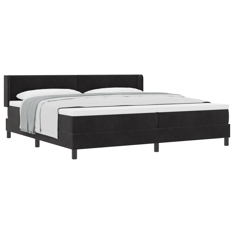 Boxspringbett mit Matratze Schwarz 200x200 cm Samt
