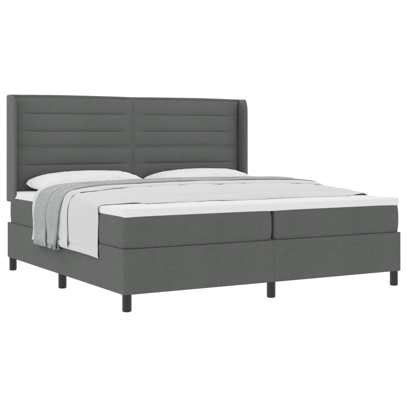 Boxspringbett mit Matratze Dunkelgrau 200x200 cm Stoff