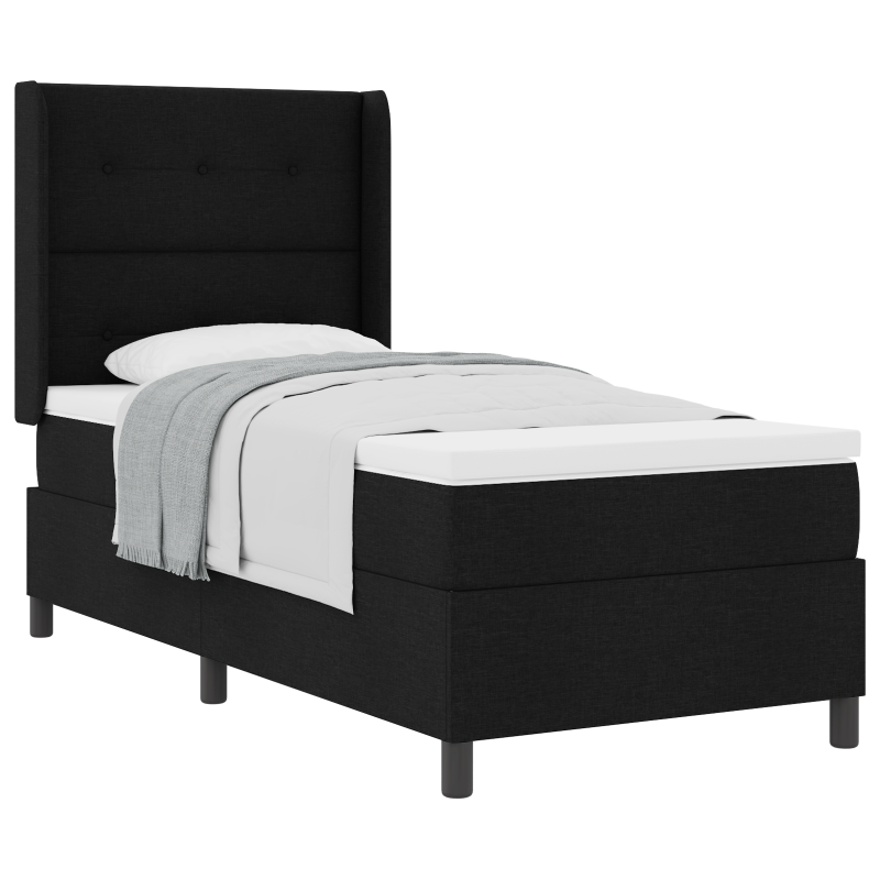 Boxspringbett mit Matratze Schwarz 80x200 cm Stoff