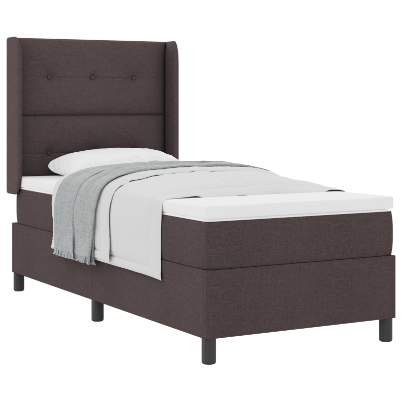 Boxspringbett mit Matratze Dunkelbraun 80x200 cm Stoff