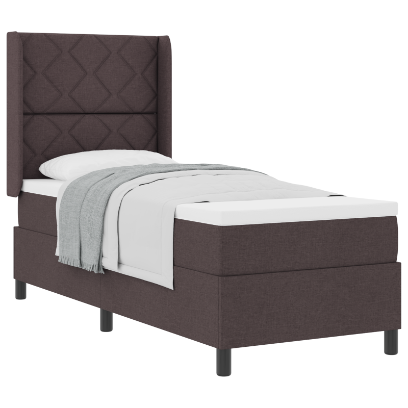 Boxspringbett mit Matratze Dunkelbraun 80x200 cm Stoff