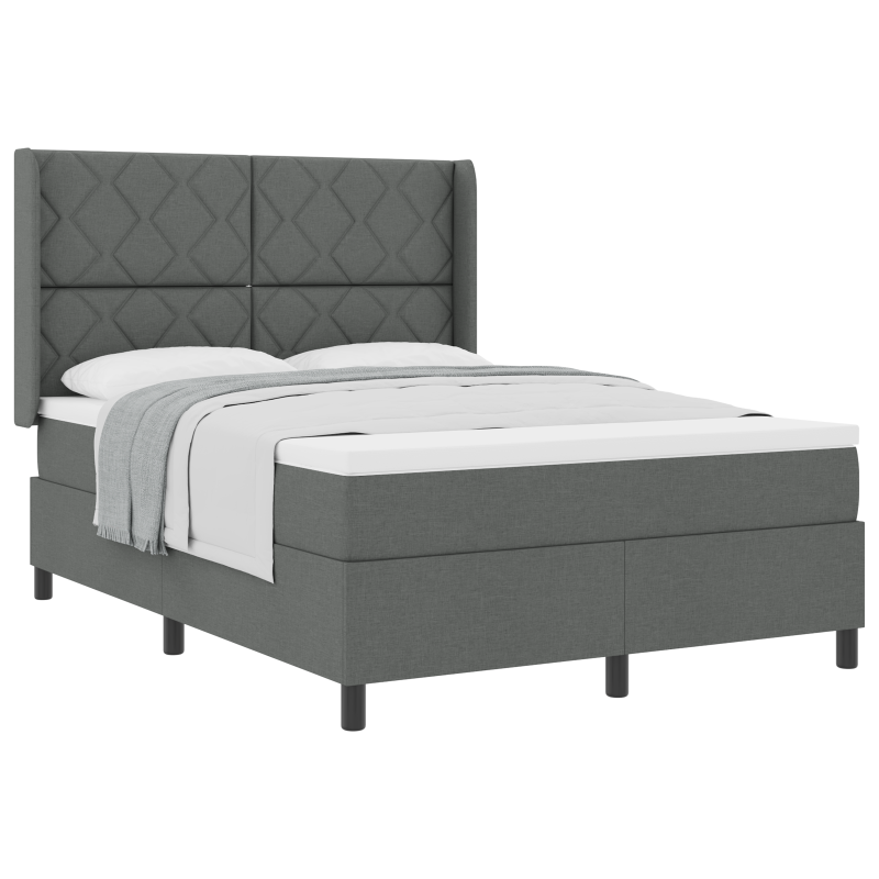 Boxspringbett mit Matratze Dunkelgrau 160x200 cm Stoff