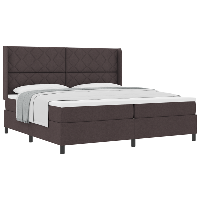 Boxspringbett mit Matratze Dunkelbraun 200x200 cm Stoff