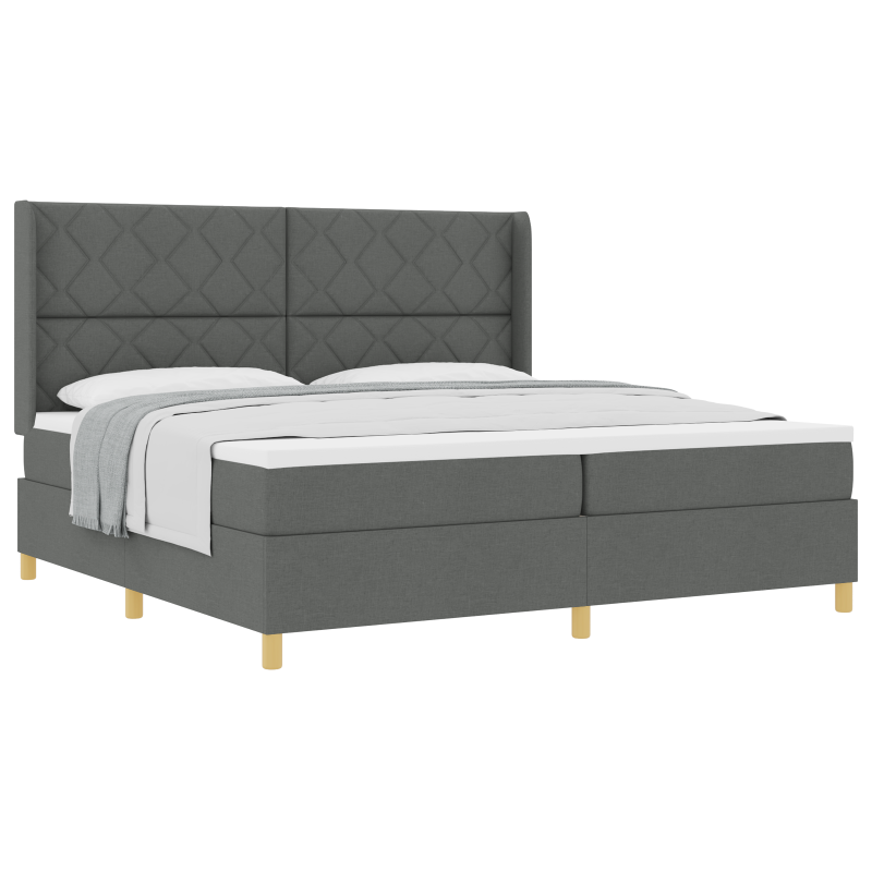 Boxspringbett mit Matratze Dunkelgrau 200x200 cm Stoff