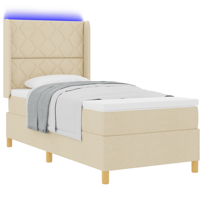 Boxspringbett mit Matratze Blau Einzelstoff