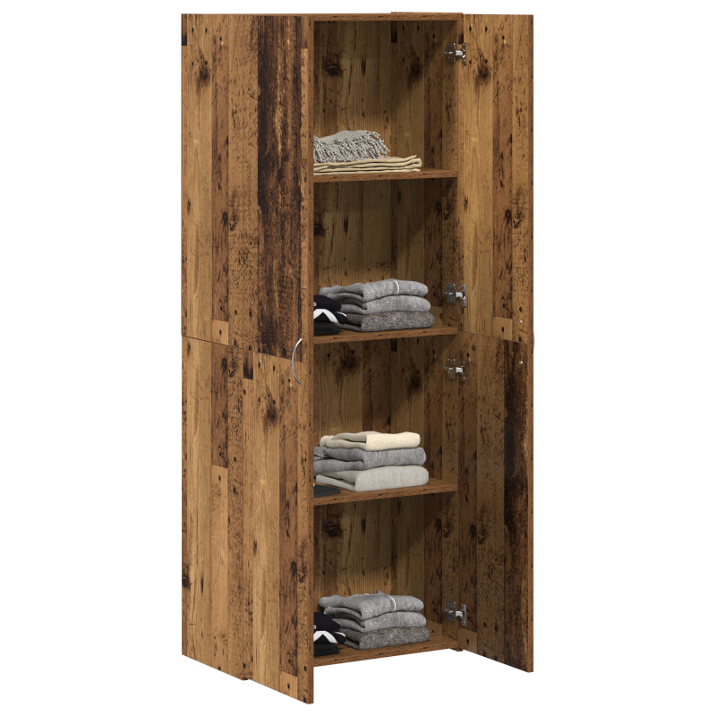 Aktenschrank Set aus 2 Altholz Massiv recyceltes Holz