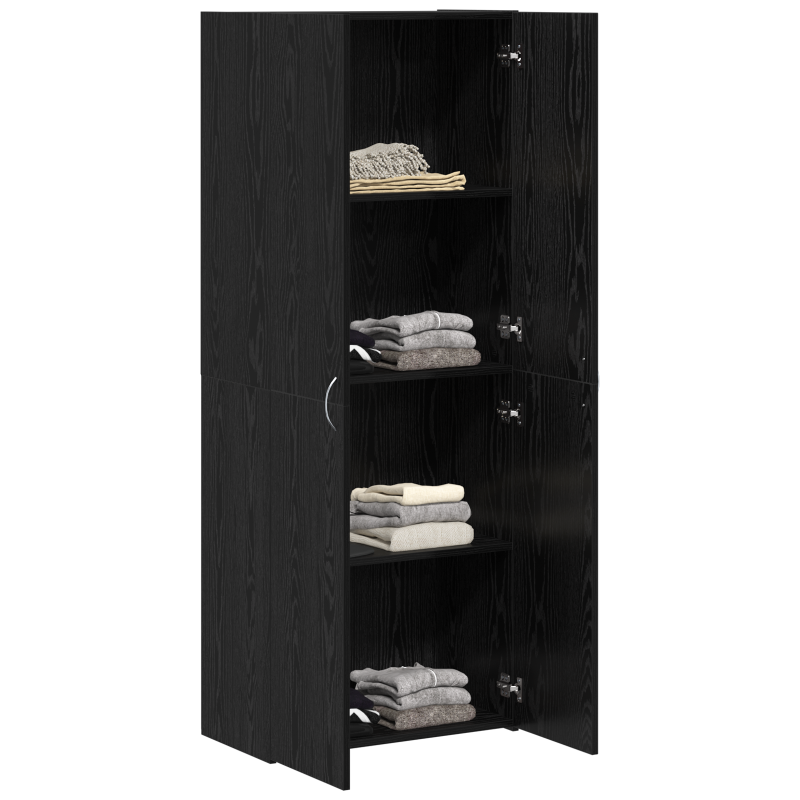 Aktenvernichter Set mit 2 Schwarze Eiche Holzwerkstoff