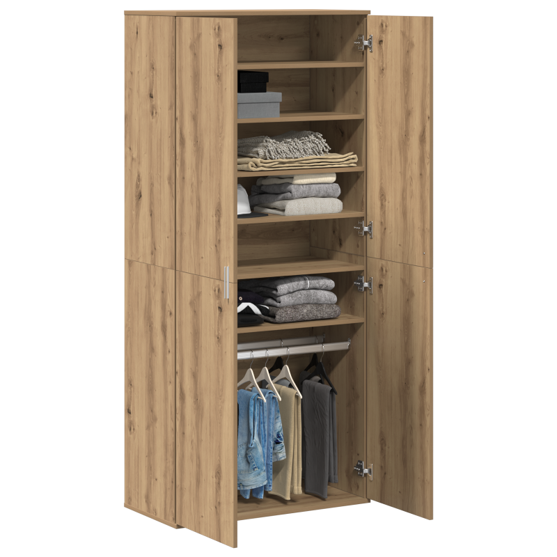 Highboard Kunsthandwerk-Eiche 80x39x178 cm Holzwerkstoff