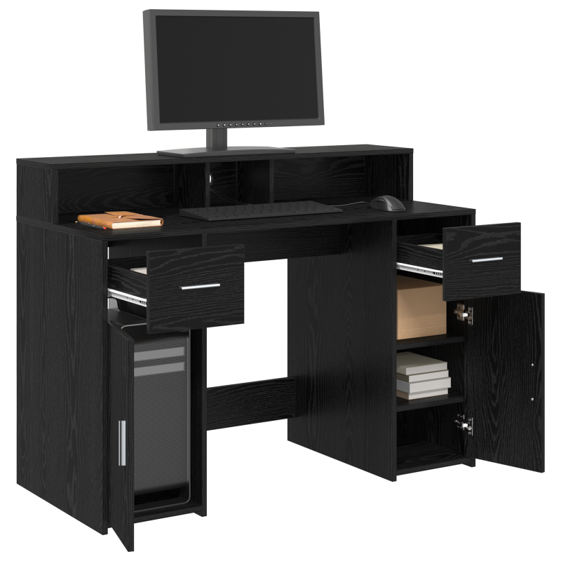 Schreibtisch Schwarz Eiche 120x55x91 cm Ingenieurholz