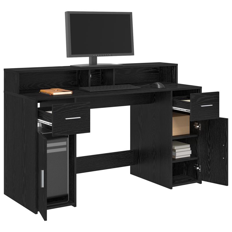 Schreibtisch Schwarze Eiche 140x55x91 cm Holzwerkstoff