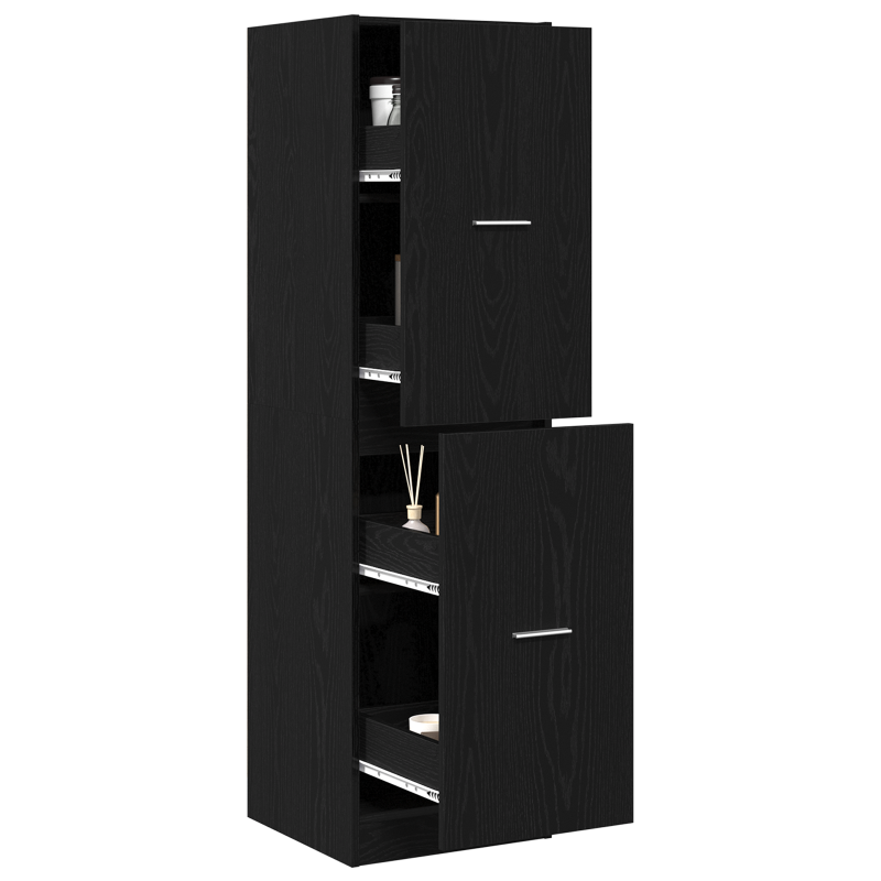 Apotheker-Schrank Schwarzes Eichenholz 40x41x144,5 cm Holzwerkstoff