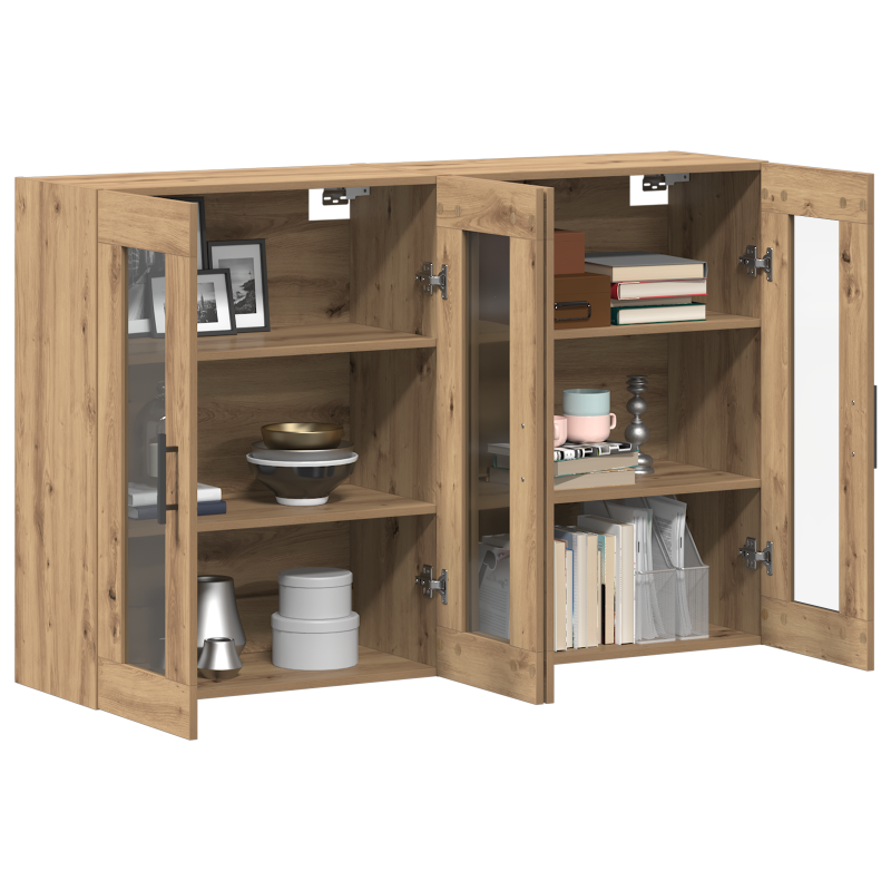 Wandmontierte Schränke 2 Stück Artisan Eiche 69,5x34x90 cm MDF